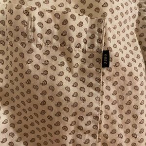Obey Paisley short sleeve button down large